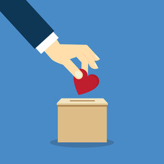 Donation. Concept of charity, love, donate and helping hand.