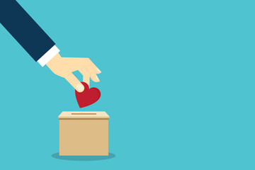 Donation. Concept of charity, love, donate and helping hand.