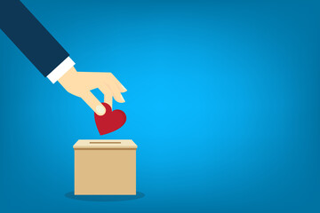 Donation. Concept of charity, love, donate and helping hand.