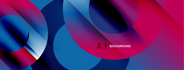 Obraz premium Abstract fluid shapes overlap, creating vibrant blue, pink, purple gradients. Modern design suggests digital art, technology background.