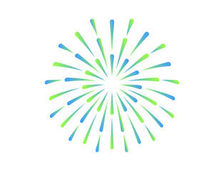 Obraz premium カラフルな打ち上げ花火 緑青