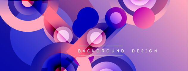 Fototapeta premium Abstract geometric shapes, vibrant colors, gradient background. Modern design elements create dynamic visual composition.