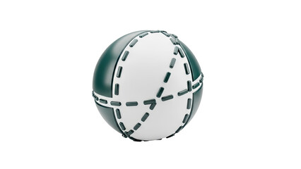 3D Abstract Sphere with Grid Pattern on transparent background