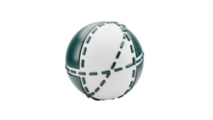 3D Abstract Sphere with Grid Pattern on transparent background