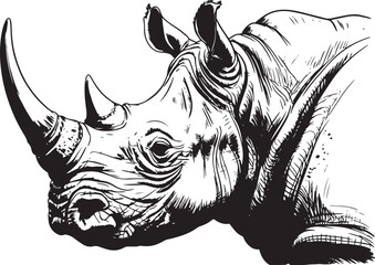 vector illustration of a rhino head © sowaibur