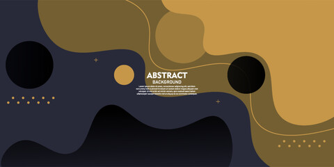 Abstract concept design with yellow wave fluid elements on dark background. Vector eps10.