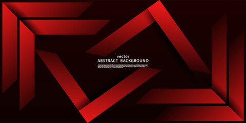 Overlapping red abstract banners with arrows in the background. Design with an arrow theme on the background. EPS10 vector.