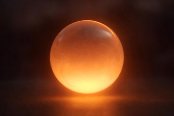 Soft Glowing Orange Sphere in Minimalist Dark Atmosphere