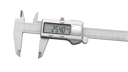 Digital Vernier Caliper Measuring Object with Precision Isolated on Transparent Background