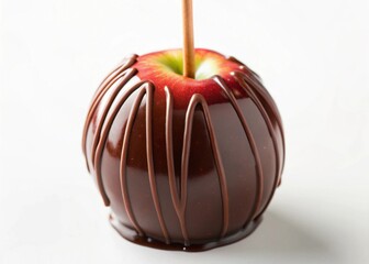 Chocolate-covered apple, a fruit with a rich coating, ideal for bakery displays