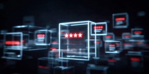 Obraz premium Interface mockup highlighting client star rating feedback and streamlined service review satisfaction