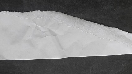 Ripped white paper texture with copy space. Minimal torn paper background for design and advertising use.