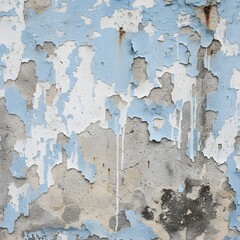Weathered wall with peeling paint in a worn building showing the passage of time and neglect