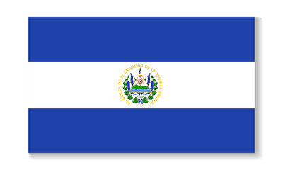 National flag of El Salvador in flat style. Vector flat illustration.