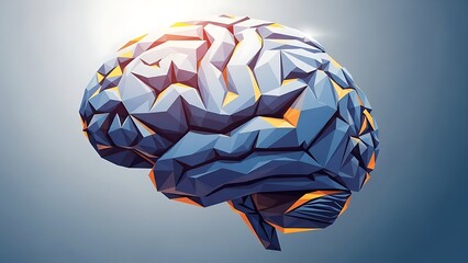 Geometric brain illustration artificial intelligence concept
