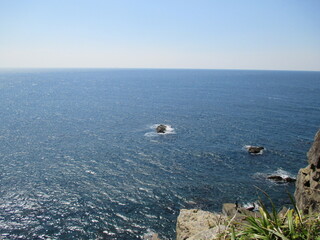 宮崎県串間市都井岬、太平洋を望む美しい海の風景