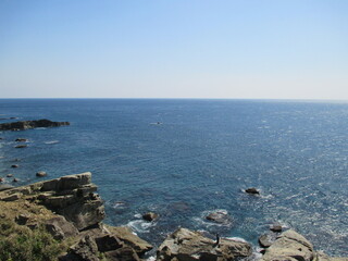 宮崎県串間市都井岬、太平洋を望む美しい海の風景