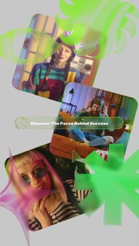 Gradient Glass Search Identity Reveal - Vertical