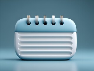 A cute calendar icon with a blank notepad ready for scheduling appointments and organizing important events on a blue background displayed.