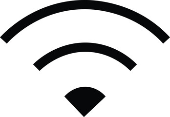 Black and white abstract  vector illustration of a wifi icon symbol for round web button logo design and business internet sign concept