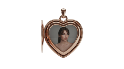 Heart Locket with Woman's Portrait