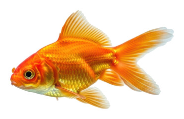 Golden fish swimming in clear water aquatic environment isolated on transparent background