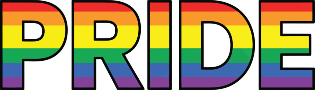 Rainbow Pride Typography Text Design