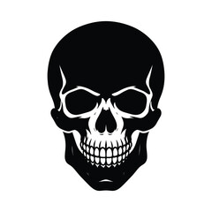 Fototapeta premium black and white skull vector illustration