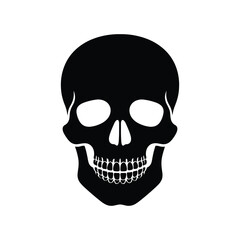 Obraz premium Black silhouette of human skull Silhouette
