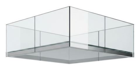 Contemporary glass display cases a minimalist approach to design isolated on transparent background