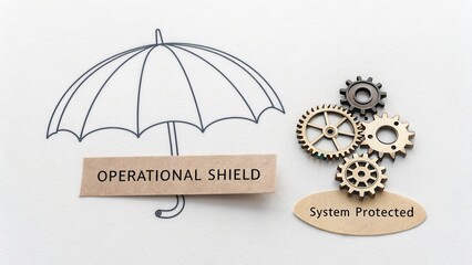 Conceptual visualization of operational shield symbolizing system protection against vulnerabilities and threats in business operations