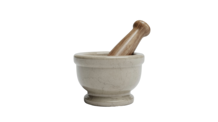 Marble Mortar and Pestle Isolated