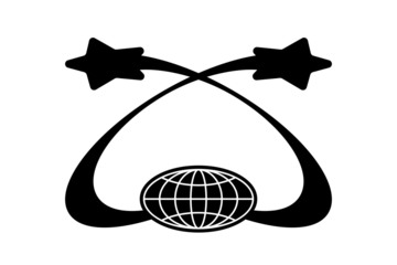 Dynamic Y2K Double Star Orbit Logo for Streetwear Apparel