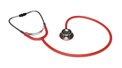 Red Stethoscope on Transparent Background