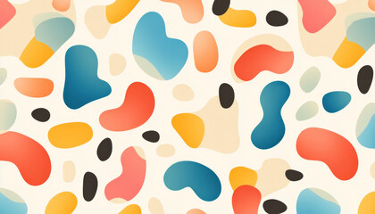 Abstract pattern colorful shapes seamless design modern art gradient colors organic forms vibrant palette smooth texture decorative background artistic style