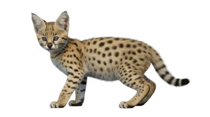Serval Cat Isolated on Transparent Background