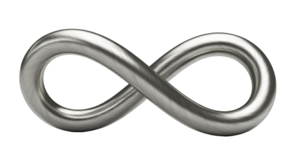 Silver Infinity Symbol Isolated