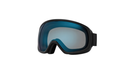 Ski Goggles with Blue Lens on Isolated Background