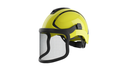 Yellow Protective Hard Hat with Visor