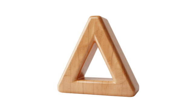 Wooden Triangle on Transparent Background - Powered by Adobe