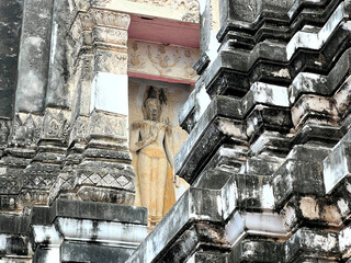 Wat Mahathat Worawihan is the most famous landmark in Mueang Ratchaburi district, Ratchaburi, Thailand