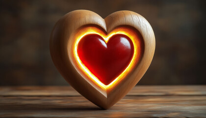 Heart Shape Mockup in Wooden Frame Rustic Decor Wall Art Template