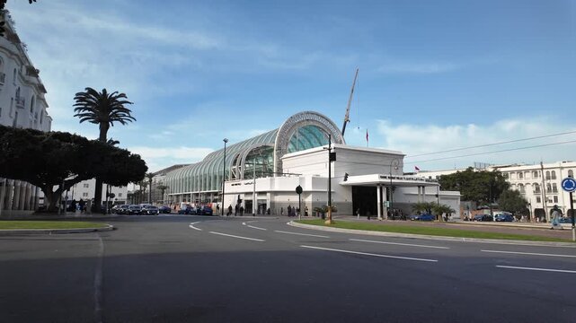 Exterior of Rabat Ville train station in city center Morocco - December 14, 2025