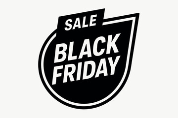Obraz premium Black Friday Sale Badge Minimal Black and White Illustration