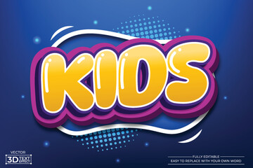 Kids  3D editable text effect