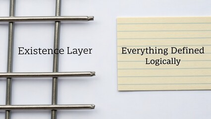 Conceptual Grid Representing Logical Definitions and Existence Layer with Paper Note for Abstract Ideation