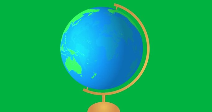 Animation of globe spinning on stand