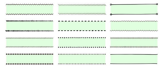 ラインで囲む 横長見出しフレーム素材