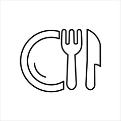 food icons. simple line vector illustration