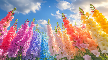 A beautiful floral scene featuring colorful and delicate flowers in a natural setting